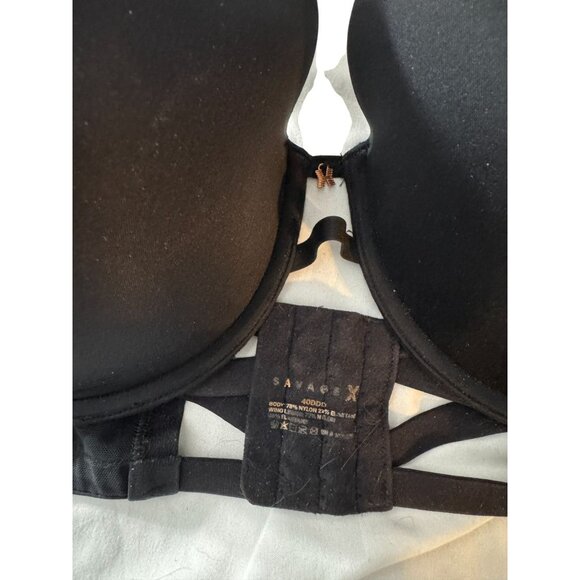 Savage X Fenty Black Padded Underwire Bra With Strappy Back Design Size 46C Adju - Picture 3 of 3